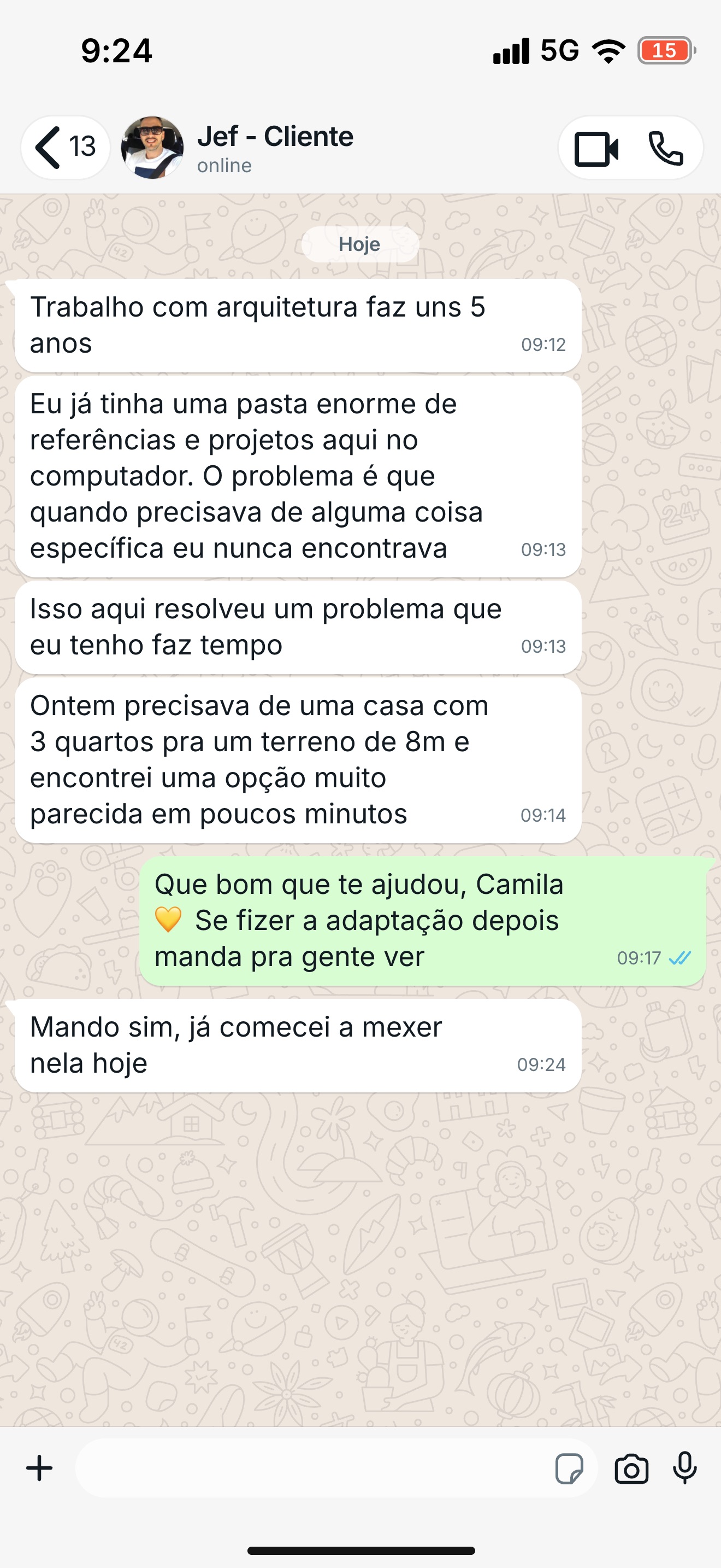 Print de conversa de cliente