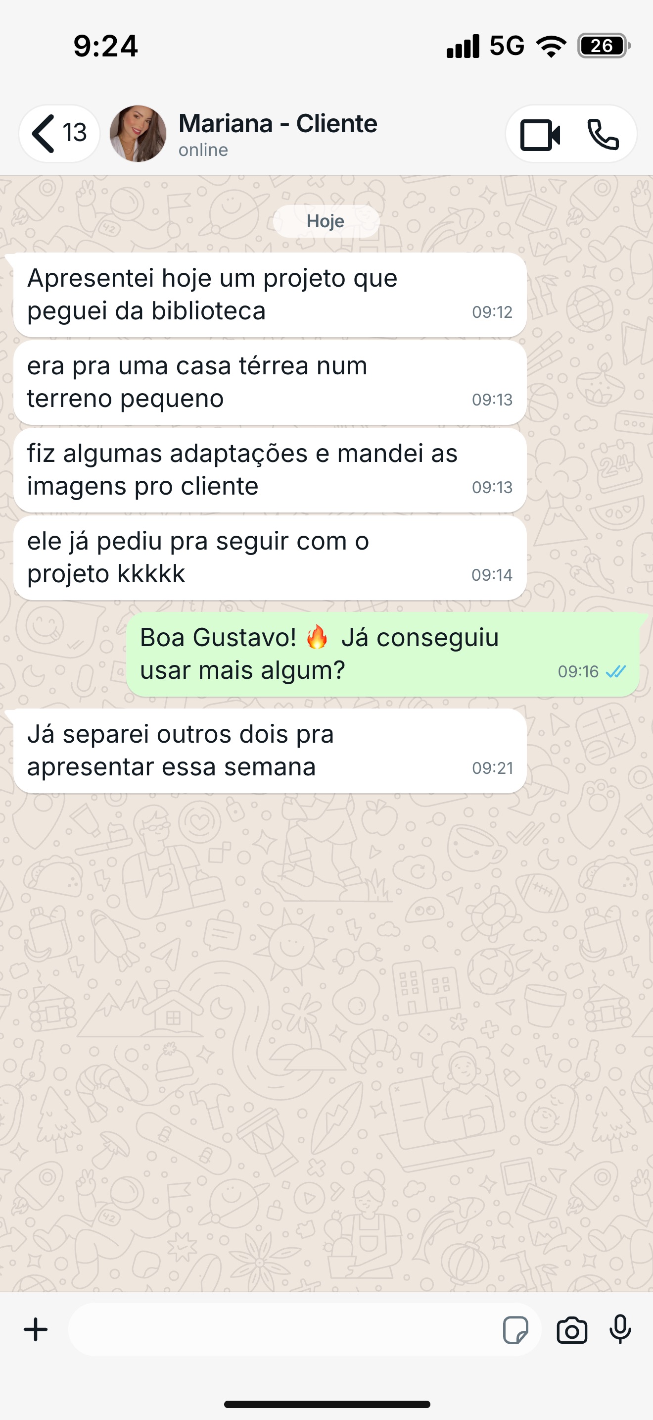 Print de conversa de cliente